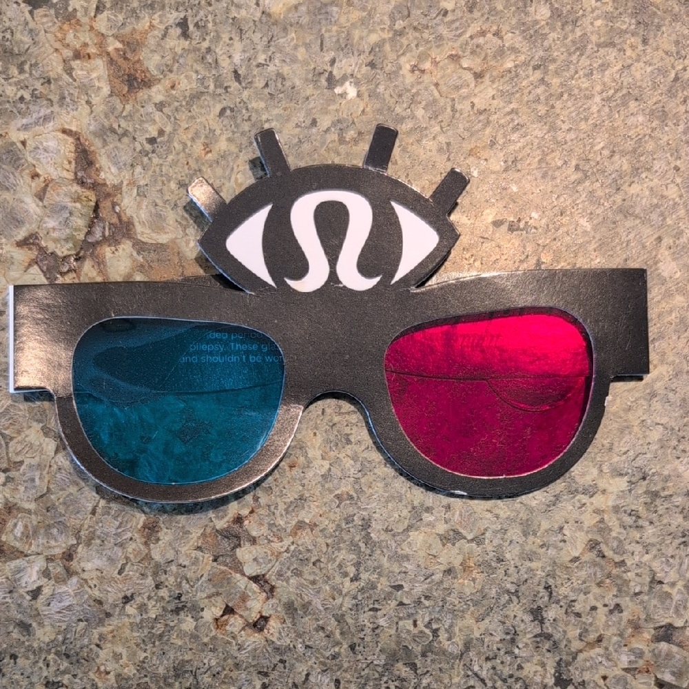 Lululemon 3D Glasses with Red and Blue Lenses